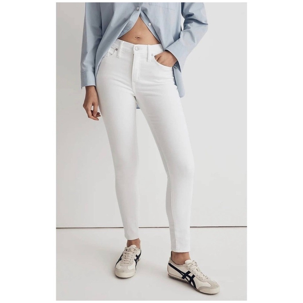 Madewell 9 Mid-Rise Skinny Crop Jeans‎ Pure White MD097 Womens 26